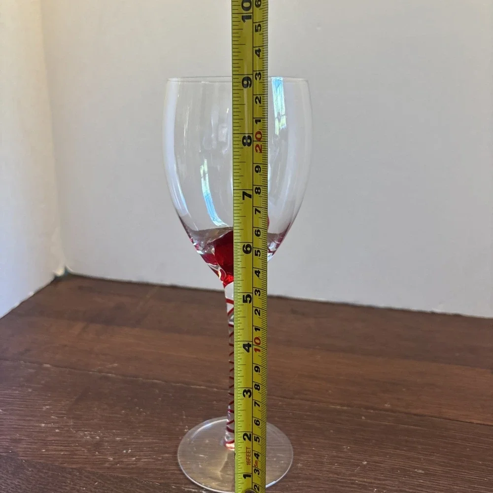 Pier 1 Imports Replacement Wine Glass Red‎ Ribbon Swirl Stem